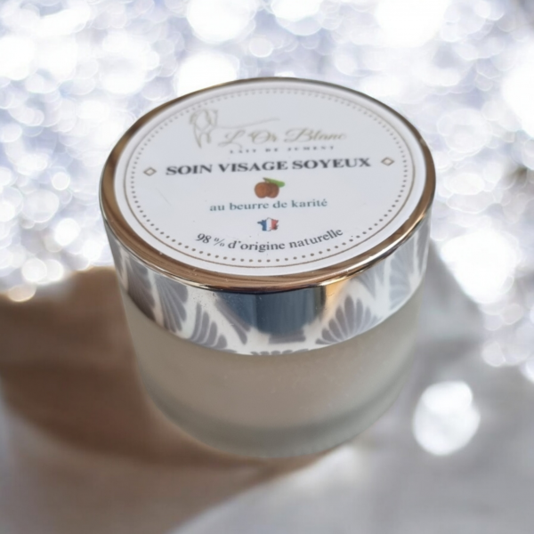 Soin visage soyeux, l'Or Blanc, au lait de jument